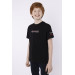 Cotton Printed Boy Tshirt Summer Crew Neck Black One