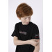 Cotton Printed Boy Tshirt Summer Crew Neck Black One