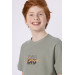 Cotton Printed Pocket Detailed Boy Crew Neck Tshirt