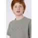 Printed Pocket Detailed Boy Summer Crew Neck Tshirt