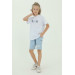 Crew Neck Boy Printed Detailed T Shirt And Shorts Two Piece Set