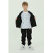 Crew Neck Boy T Shirt Printed Detail 3 Piece Tracksuit Set