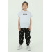 Crew Neck Girl Printed Detailed T Shirt And Tracksuit Set