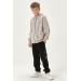 Pocket Printed Detail Zippered Hooded Boys Tracksuit