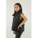 Stand Collar Diamond Pattern Detailed Girl Vest