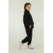 Stand Collar Printed Detailed Girls Tracksuit