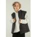 Stand Collar Zipper Double Pocket Detailed Boy Puffer Vest