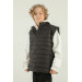 Stand Collar Zipper Double Pocket Detailed Boy Puffer Vest