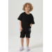 Boy Combed Waffle Fabric Bottom Top Set