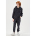 Hooded Adjustable Waist Elastic Double Pocket Men Tracksuit Set