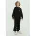 Hooded Printed Detailed Pique Fabric Boys Tracksuit