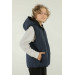 Hooded Double Pocket Zipper Detailed Boy Vest