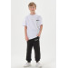 Combed Printed Detailed Pocket Elastic Waist Boys Tracksuit