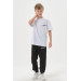 Combed Printed Detailed Pocket Elastic Waist Boys Tracksuit