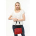 Women's Red-Black Hand Shoulder And Crossbody Bag With Two Straps