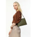 Women's Green-Black Hand Shoulder And Crossbody Bag With Two Straps