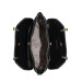 Women's Hand-Shoulder Bag 3-Compartment Honeycomb Grey-Black