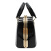 Women's Hand, Shoulder And Crossbody Bag With Metal Frame Black