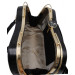 Women's Hand, Shoulder And Crossbody Bag With Metal Frame Black