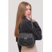 Women's Shoulder And Crossbody Bag Double Strap Clamshell Grey-Black
