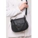 Women's Shoulder And Crossbody Bag Double Strap Clamshell Black