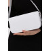 Women's Baguette Shoulder Bag Clamshell White