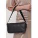Women's Baguette Shoulder Bag Clamshell Black