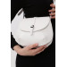 Women's Crossbody And Shoulder Bag With Clamshell Buckle White