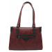 Sellini 3-Compartment Claret Red-Black Women's Shoulder Bag