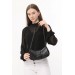 Women's Shoulder Bag With Buckle Accessory Baguette Black