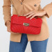Chain Quilted Women's Red Shoulder And Crossbody Bag