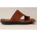 Men's Sandal With A Toe Made Of First-Class Natural Leather Brown