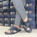 Men's Sandal Made Of Premium Natural Leather, First Class, In Navy