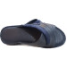 Men's Sandal Made Of First Class Luxury Genuine Leather With Two Cross Straps, Navy Blue