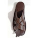 Men's Sandal Criss-Cross Pattern In Premium Genuine Leather In Dark Brown