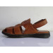 Men's First Class Genuine Leather Sandal With Heel Strap Brown Color