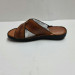 Men's Sandal Made Of Premium Genuine Leather, First Class, With Two Cross Straps, Light Brown