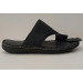 Men's Sandal With A Toe Made Of First-Class Natural Leather, Black