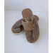 Men's Sandal, First Class Luxury Genuine Leather With Stitching Pattern, Brown Color
