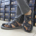 Men's Sandal, First Class, Luxurious Natural Leather, Elegant Design, Navy Color
