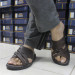 Men's Sandal Made Of First Class Premium Genuine Leather, Dark Brown