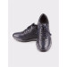 Leather Coated Navy Blue Lace-Up Men's Casual Shoes