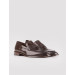 Stitch Detail Genuine Leather Brown Men's Classic Shoes