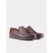 Stitch Detail Genuine Leather Brown Casual Shoes