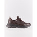 Men's Genuine Leather Brown Lace-Up Sneakers