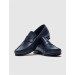 Men's Genuine Leather Belt Detailed Navy Blue Loafers