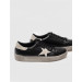 Men's Genuine Leather Special Design Black Lace-Up Sneakers