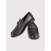 Men's Genuine Leather Buckle Accessories Black Casual Loafer Shoes