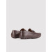 Men's Genuine Leather Buckle Detailed Brown Loafer Shoes