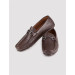 Men's Genuine Leather Buckle Detailed Brown Loafer Shoes